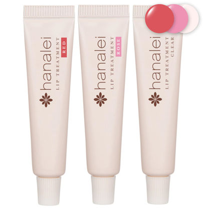 Picture of Cruelty-Free and Paraben-Free Lip Treatment to Soothe Dry Lips by Hanalei - Made with Kukui Oil, Shea Butter, Grapeseed Oil - Made in USA - Multi-colored Travel-Size 3 Pack (5ml/5g/0.17oz x 3 tubes)