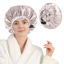 Picture of Years calm Silk Bonnet for Sleeping Women, Double Layer Soft Ajustable Elasticity Band Satin Bonnet for Sleeping Hair - Sleep Shower Caps (Silvery)