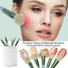 Picture of Professional Makeup Brush Set, LUXBRU 20PCs Makeup Brushes with Foundation Eyebrow Blending Concealer Blush Eyeshadow Contour Powder Brush, Make Up Brushes Kit with Travel Case & 2 Powder Puff-Green