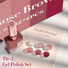 Picture of Double Rhythm 6 Pcs 15 ML Gel Polish Set Same Color Same Bottle Soak Off Gel Polish Kit Nail Art Manicure Salon DIY at Home for Women (Translucent Burgundy Brown Red Rose Pink-T6-2)