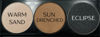Picture of Pure Ziva Metallic Shimmer Off White, Gold Bronze Brown, and Glitter Black Vegan Eyeshadow Trio Palette; Talc, Paraben & Cruelty Free