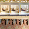 Picture of FENNIO Vanity Mirror with Lights 14"×12" Makeup Mirror with Lights,Lighted Vanity Mirror Tabletop,Smart Touch with 3-Color Lighting,Dimmable,for Vanity Desk Tabletop（Gold）
