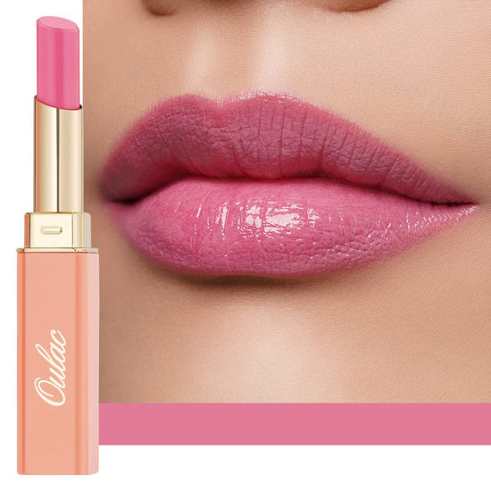 Picture of Oulac Pink Lipstick Moisturizing Shine Lipstick - Moisturizing Lip Stick Glossy Tinted Lip Balm, Sheer Shine Juicy Finish, Lightweight and Hydrating Formula for Dry Lip Care, Vegan 2.2g/0.07oz (06)