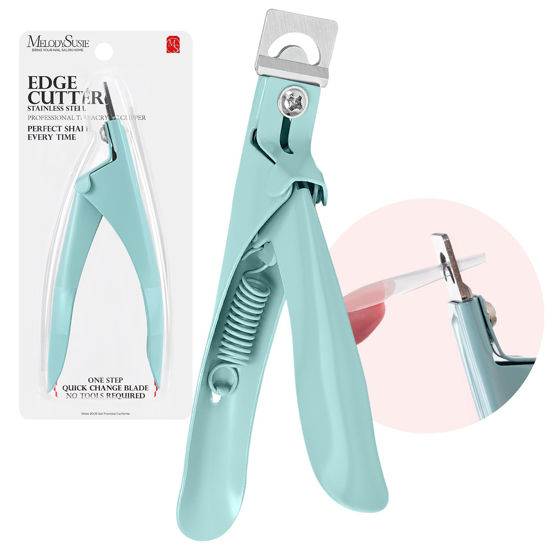 Picture of MelodySusie Acrylic Nail Clippers, Professional Nail Clippers Cutters for Acrylic Nails Fake Nail Tips, Adjustable Stainless Nail Trimmer, Manicure Tool for Salon Home Nail Art, Green