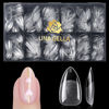 Picture of UNA GELLA Short Almond Gel Nail Tips, 600 Pcs Pre-Filed Short Nail Tips Almond Shape Half Matte Press On Nails 12 Sizes Full Cover Clear Fake Almond Nails for Nail Extension Home DIY Salon with Box