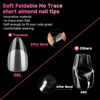 Picture of UNA GELLA Short Almond Gel Nail Tips, 600 Pcs Pre-Filed Short Nail Tips Almond Shape Half Matte Press On Nails 12 Sizes Full Cover Clear Fake Almond Nails for Nail Extension Home DIY Salon with Box