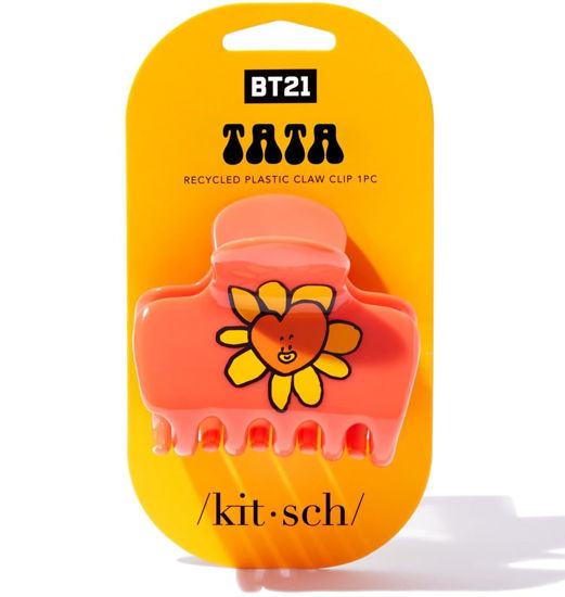 Picture of BT21 x Kitsch Recycled Plastic Puffy Medium Hair Clips for Women, Medium Claw Clips for Thin Hair, Claw Hair Clips for Short Hair, Medium Hair Claw Clips for Women, Cute Hair Claws for Girls, Tata