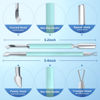 Picture of 2PCS Metal Teal Cyan Cuticle Pusher and Cutter Remover Salon Stainless Steel Gel Nail Polish Peeler Scraper Durable Professional Manicure Pedicure Cleaner Tool For Fingernail and Toenail