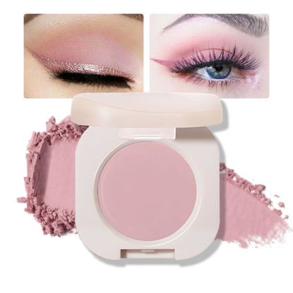 Picture of FeiCuiYun Matte eyeshadow singles, Matte nude eyeshadow, Matte Pink Eyeshadow, Neutral Matte Pressed Powder Single Vegan Eyeshadow; Talc, Paraben & Cruelty Free, Half Pink (02)