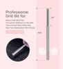 Picture of MelodySusie Nature Nail Buffer Nail Drill Bit 3/32'', Professional Safety Carbide Nail Bit for Nature Nail Bed File Cuticle Dead Skin Cleaning Nail Prepare, Two Way Rotate, Manicure Nail Salon Supply