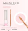 Picture of MelodySusie Cuticle Clean Nail Drill Bit 3/32'', Professional Safety Carbide Under Nail Cleaner Nail Bit for Cuticle Dead Skin Nail Prepare, Two Way Rotate, Nail Salon Supply(Rose Gold, Medium)