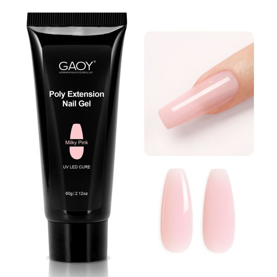 Picture of GAOY Poly Gel, 60g Nail Extension Gel, Milky Pink Builder Gel Nail Enhancement Gel for Beginner & Professional Nail Art Salon DIY at Home