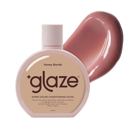 Picture of Glaze Super Gloss Color Conditioning Gloss - Honey Blonde for Medium to Dark Blonde Hair - Rinse Out Semi-Permanent Hair Gloss that Enhances Color and Boosts Shine & Hydration