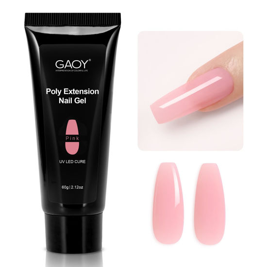 Picture of GAOY Poly Gel, 60g Nail Extension Gel, Pink Builder Gel Nail Enhancement Gel for Beginner & Professional Nail Art Salon DIY at Home
