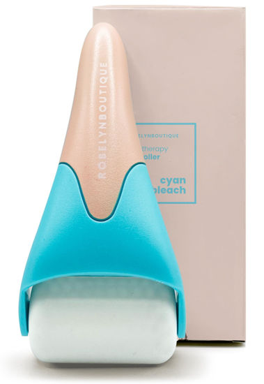 Picture of ROSELYNBOUTIQUE Ice Roller for Face Wrinkles Fine Lines Puffiness Stick Massager Facial Skin Care Tools Self Care Gifts for Men Women (Cyan Bleach)