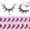 Picture of FANXITON Manga Lashes Wispy Natural Look Fluffy Faux Eyelashes 10 Pairs Asian 3D False Eyelashes 14 mm Cat Eye Lashes Pack