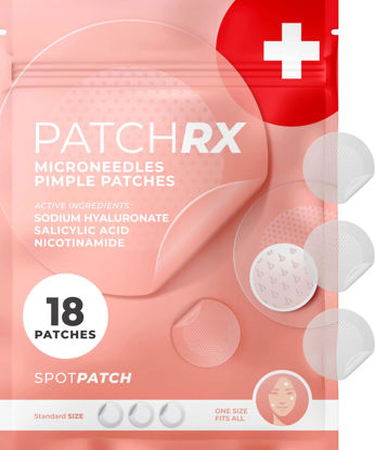 Picture of PatchRX Micro Needle Pimple Patch (18 Pack) - Hydrocolloid Micropoint Pimple Patch For Acne & Cystic Pimples, Eliminate Pimples Overnight, Microdart Pimple Patch, Micro Dart Pimple Patches