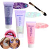 Picture of Body Glitter Face Glitter Gel: Singer Concerts Disco Festival Rave Accessories Face Glitter Makeup 150ml Chunky Sequins Mermaid Face Body Hair Glitter Gel (Purple&White&Light Pink)