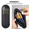 Picture of AGIKET Silicone Makeup Brush Holder Travel Cosmetic Bag：Soft Portable Cosmetic Face Brushes Holder with Upgrade Anti-Fall Out Magnetic Closure, Large Travel Makeup Brush Case - Black