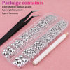 Picture of Belleboost Flat Back Pearls Kits, Flatback Silver Half Round Pearls with Pickup Pencil and Tweezer for Crafting Home DIY and Professional Nail Art, Face Makeup and Craft
