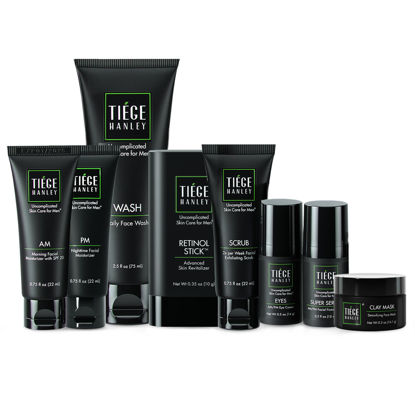 Picture of Tiege Hanley Mens Skin Care Set, Rejuvenation Skin Care Routine for Men (System Level 5) - Men's Skincare Set Face Wash, Scrub, Moisturizer, Eye Cream, Serum, Clay Mask, Retinol Stick & PM Moisturizer
