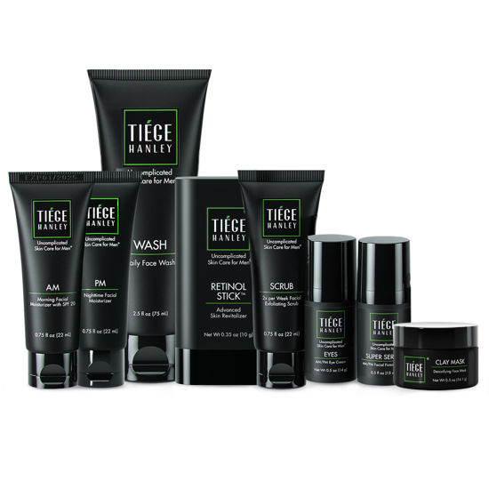 Picture of Tiege Hanley Mens Skin Care Set, Rejuvenation Skin Care Routine for Men (System Level 5) - Men's Skincare Set Face Wash, Scrub, Moisturizer, Eye Cream, Serum, Clay Mask, Retinol Stick & PM Moisturizer