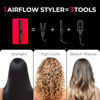 Picture of TYMO Airflow 2.0 Curling Iron Flat Iron - Hair Straightener and Curler 2 in 1, 1.25 Inch Curling Wand for Long Short Hair, Dual Voltage for Travel, 54 Million Ionic, Anti-Tangle, 5 Temps, Black