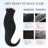Picture of DOORES Tape in Hair Extensions Real Human Hair, Jet Black 12 Inch 80g 40pcs, Hair Extensions Human Hair Tape in Straight Hair Remy Hair Seamless Skin Weft