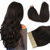 Picture of DOORES Tape in Hair Extensions, Dark Brown 10 Inch 30g 20pcs, Human Hair Extensions Tape in Hair Extensions Straight Remy Hair Extensions Natural Hair for Women