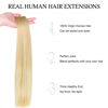 Picture of DOORES Hair Extensions Tape in, Drity Blonde Mixed Platinum Blonde 20pcs 50g 14 Inch, Tape in Hair Extensions Real Human Hair Seamless Straight Hair Extensions
