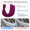 Picture of DOORES Tape in Human Hair Extensions, Violet 20 Inch 30g 10pcs, Hair Extensions Tape in Remy Straight Hair for Women Double Side Tape Hair Extensions