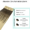 Picture of DOORES Human Hair Tape in Extensions, Ash Brown to Platinum Blonde 10 Inch 30g 20pcs, Tape in Human Hair Extensions Natural Hair Straight Remy Hair Extensions