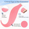 Picture of DOORES Human Hair Extensions, Peach Pink Tape ins 22 Inch 30g 10pcs, Tape in Hair Extensions Real Hair Straight Hair Remy Hair Extensions Natural