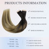 Picture of DOORES Tape in Hair Extensions, Dark Brown to Dirty Blonde 12 Inch 80g 40pcs, Human Hair Extensions Tape in Remy Straight Hair Extensions for Women