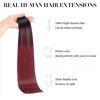 Picture of DOORES Human Hair Extensions Tape in, Jet Black to Red 12 Inch 40g 20pcs, Tape in Extensions Straight Remy Hair Extensions Skin Weft Natural Hair for Women