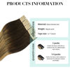 Picture of DOORES Hair Extensions Real Human Hair, Dark Brown to Dirty Blonde 10 Inch 30g 20pcs, Tape in Human Hair Extensions Natural Hair Straight Remy Hair Extensions