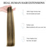 Picture of DOORES Tape in Hair Extensions Real Human Hair, Chocolate Brown Highlight Caramel Blonde 20pcs 50g 20 Inch, Tape in Human Hair Extensions Long Straight Hair Remy Natural Hair