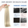 Picture of DOORES Tape in Human Hair Extensions, Ash Blonde Highlighted Platinum Blonde 22 Inch 30g 10pcs, Hair Extensions Real Hair Extensions Tape ins Straight Hair Extensions