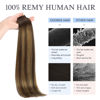 Picture of DOORES Tape in Hair Extensions, Balayage Chocolate Brown to Caramel Blonde 30g 10pcs 24 Inch, Real Human Hair Extensions Tape in Natural Hair Straight Tape Hair Extensions