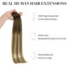 Picture of DOORES Hair Extensions Real Human Hair, Walnut Brown to Ash Brown and Bleach Blonde 10 Inch 30g 20pcs, Tape in Hair Extensions Real Human Hair Straight Remy Hair