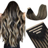 Picture of DOORES Tape in Hair Extensions Human Hair Balayage Natural Black to Light Blonde 24 Inch 10pcs 30g Human Hair Extensions Tape in Remy Natural Hair Extensions Straight