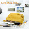 Picture of Abiudeng Large Makeup Bag,Double Layer Cosmetic Bag,Travel Makeup Bag,Leather Makeup Bag, Cosmetic Travel Bags,Portable Leather Toiletry Bag,Roomy Cosmetic Bag for Women and Girls