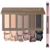 Picture of 6 Colors Mini Naked Eyeshadow Makeup Palette with Brush Neutral Nude Smoky Eye Shadow Taupe & Brown Matte Make Up Pallet with Mirror Highly Pigmented Long Lasting Waterproof Travel Size Gift Kit