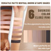 Picture of 6 Colors Mini Naked Eyeshadow Makeup Palette with Brush Neutral Nude Smoky Eye Shadow Taupe & Brown Matte Make Up Pallet with Mirror Highly Pigmented Long Lasting Waterproof Travel Size Gift Kit