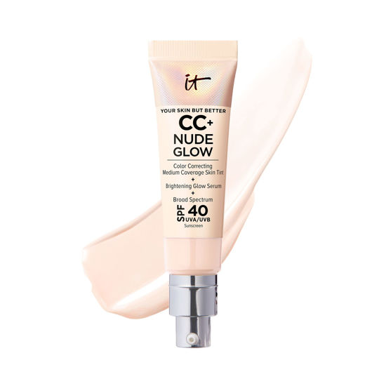 Picture of IT Cosmetics CC+ Nude Glow Lightweight Foundation + Glow Serum with SPF 40 - With Niacinamide, Hyaluronic Acid & Green Tea Extract - Fair Beige - 1.08 fl oz