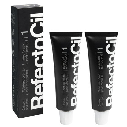 Picture of RefectoCil Cream Hair Dye 2-Pack - Professional Hair Tint for Long-Lasting Color - Black (#1)