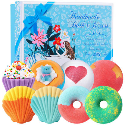 Picture of STNTUS INNOVATIONS Bath Bombs, 7 Natural Bath Bomb Gift Set, Bubble Bathbombs for Women Kids, Shea Butter Moisturize, Gifts for Mom Her Girlfriend, Mothers Day Gifts, for Birthday Valentines Christmas