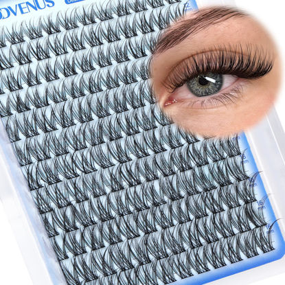 Picture of Goddvenus Wispy Lash Clusters 10-16mm Lashes Clusters Eyelash Extensions Natural Individual Lashes 144pcs D Curl Lash Extension DIY Soft Comfortable Eyelash Clusters with Cotton Band