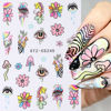 Picture of 8 Sheets Nail Art Stickers Graffiti Flower Evil Eye 3D Self-Adhesive Nail Decals Rainbow Mushroom Star Moon Designs Nail Decorations Summer Nail Stickers Colorful Nail Supplies for Women DIY Manicure