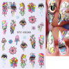 Picture of 8 Sheets Nail Art Stickers Graffiti Flower Evil Eye 3D Self-Adhesive Nail Decals Rainbow Mushroom Star Moon Designs Nail Decorations Summer Nail Stickers Colorful Nail Supplies for Women DIY Manicure